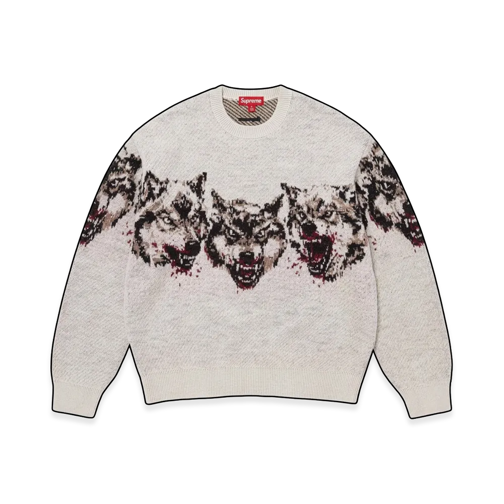 Supreme Wolves Sweater "White"