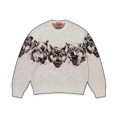 Supreme Wolves Sweater "White"
