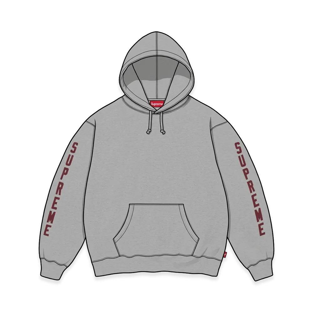 Supreme Washed Logo Hooded Sweatshirt "Heather Grey"