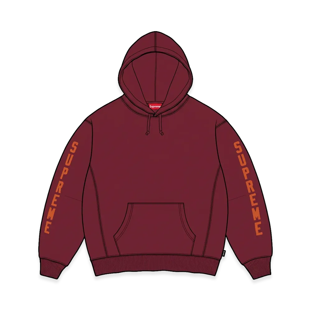 Supreme Washed Logo Hooded Sweatshirt "Cardinal"