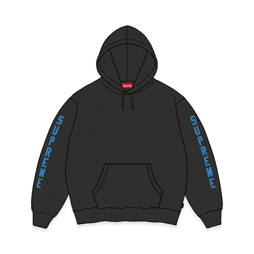Supreme Washed Logo Hooded Sweatshirt "Black"