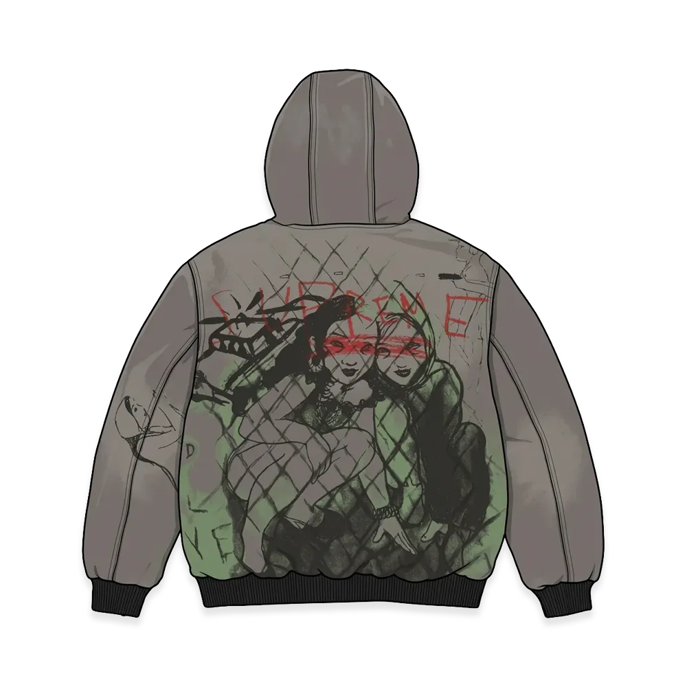 Supreme Rita Ackermann Hooded Work Jacket "Grey"