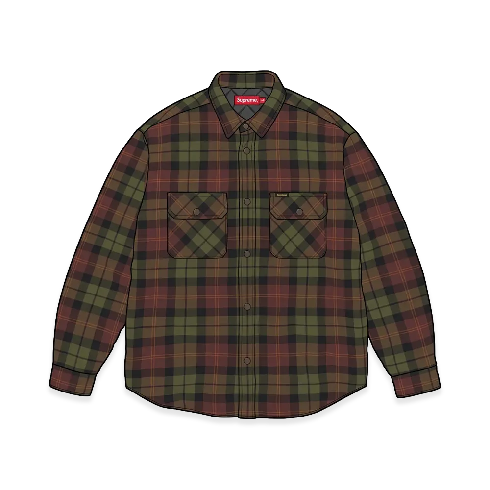 Supreme Quilted Lined Flannel Snap Shirt "Brown"