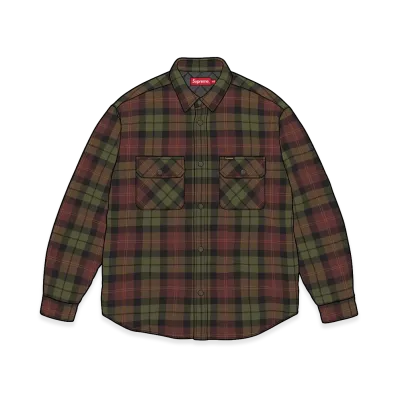 Supreme Quilted Lined Flannel Snap Shirt "Brown"