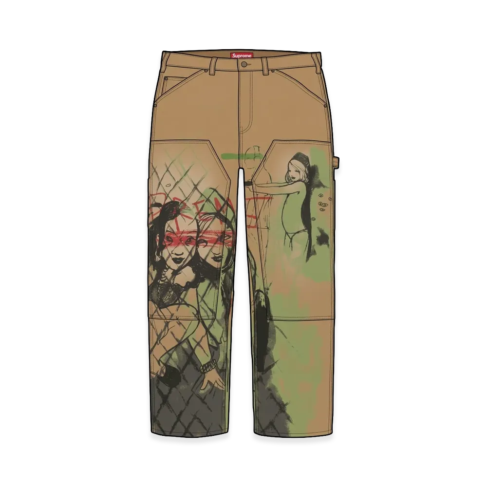 Supreme Rita Ackermann Double Knee Painter Pant "Tan"