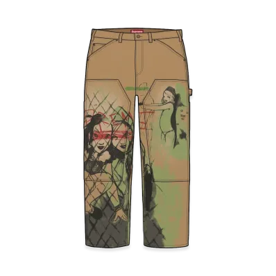 Supreme Rita Ackermann Double Knee Painter Pant "Tan"