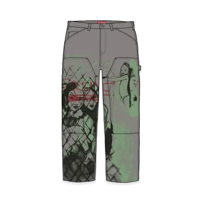 Supreme Rita Ackermann Double Knee Painter Pant "Grey"