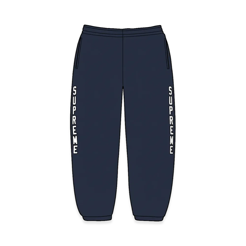 Supreme Washed Logo Sweatpant "Navy"