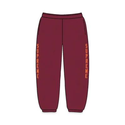 Supreme Washed Logo Sweatpant "Cardinal"