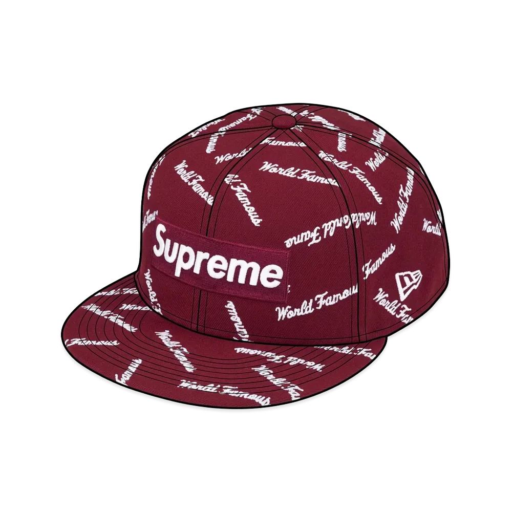 Supreme World Famous Box Logo New Era "Cardinal"