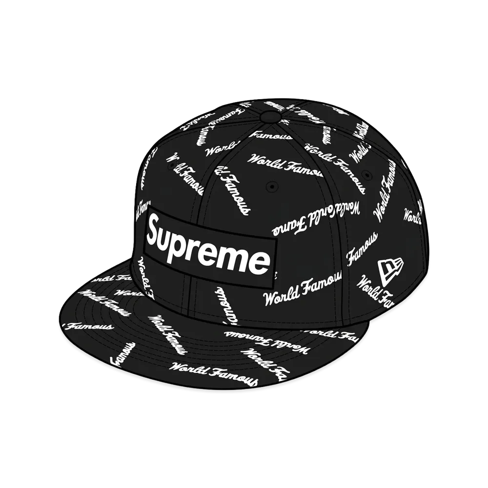 Supreme World Famous Box Logo New Era "Black"