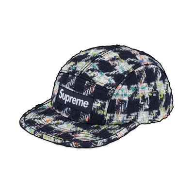 Supreme Metallic Bouclé Camp Cap "Navy"