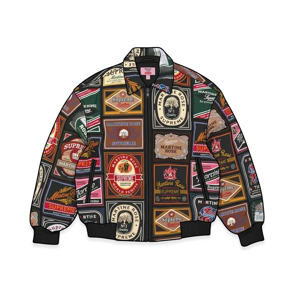 Supreme x Martine Rose Patchwork Labels Leather Jacket "Multicolor"