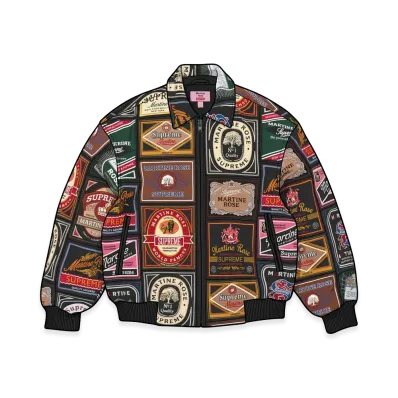 Supreme x Martine Rose Patchwork Labels Leather Jacket "Multicolor"