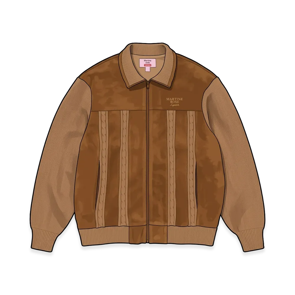 Supreme x Martine Rose Suede Zip Up Cardigan "Tan"