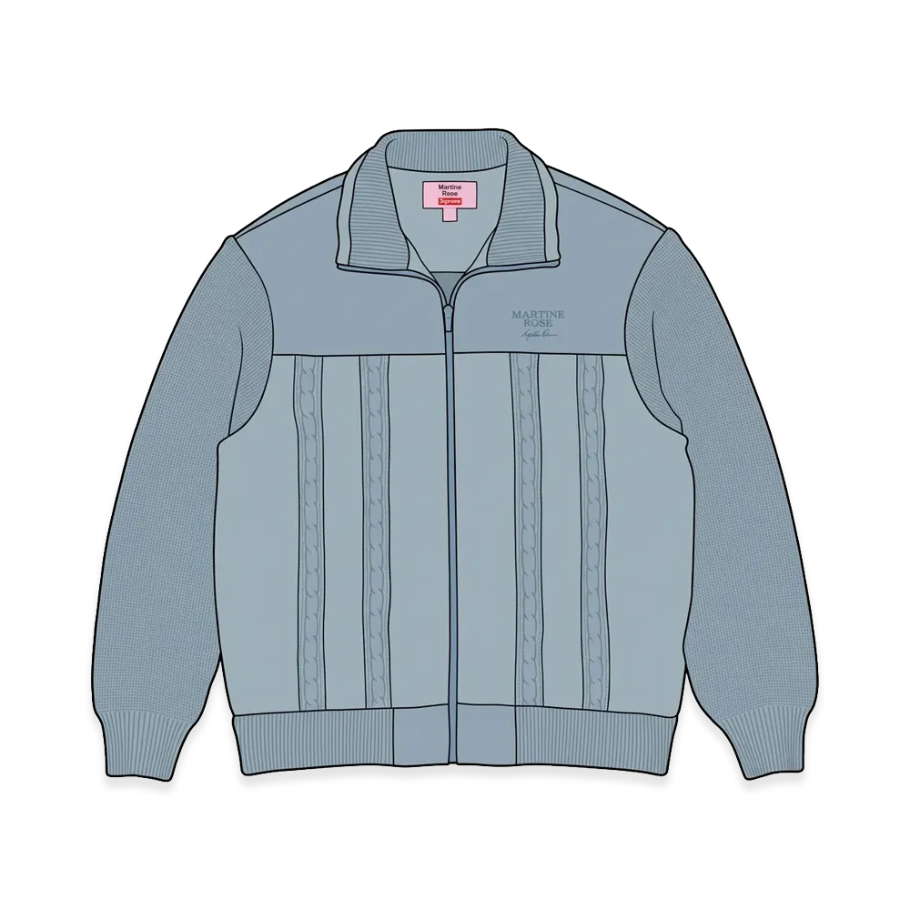 Supreme x Martine Rose Suede Zip Up Cardigan "Dusty Blue"