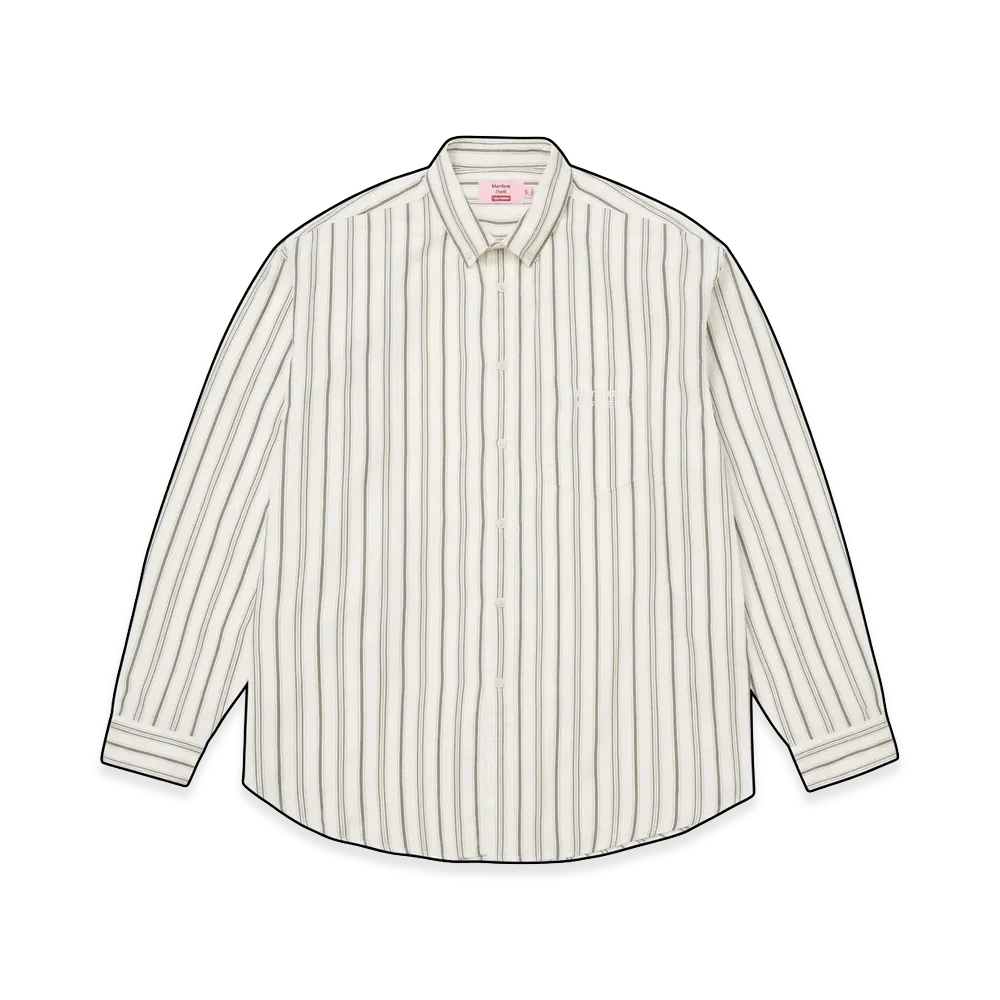 Supreme x Martine Rose Metallic Stripe Shirt "White"