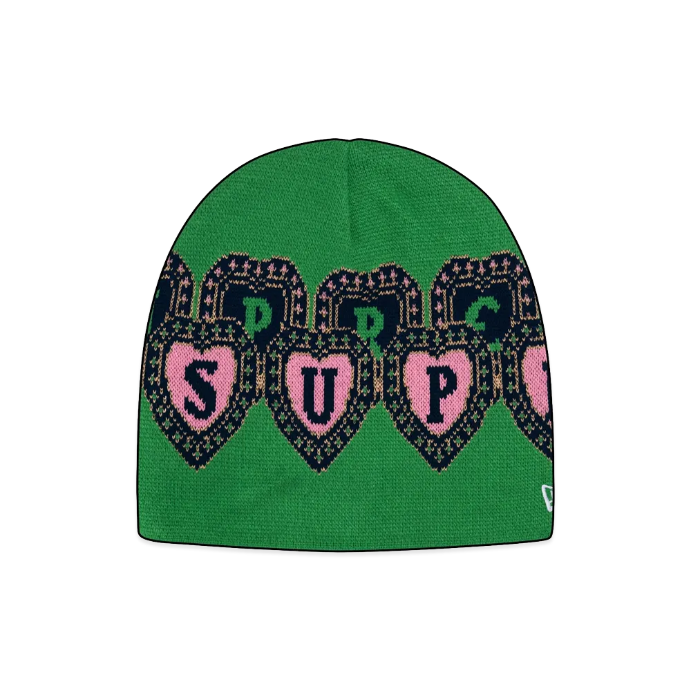 Supreme New Era Hearts Beanie "Green"