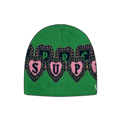 Supreme New Era Hearts Beanie "Green"