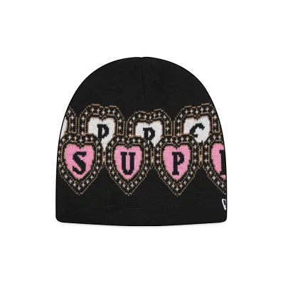 Supreme New Era Hearts Beanie "Black"