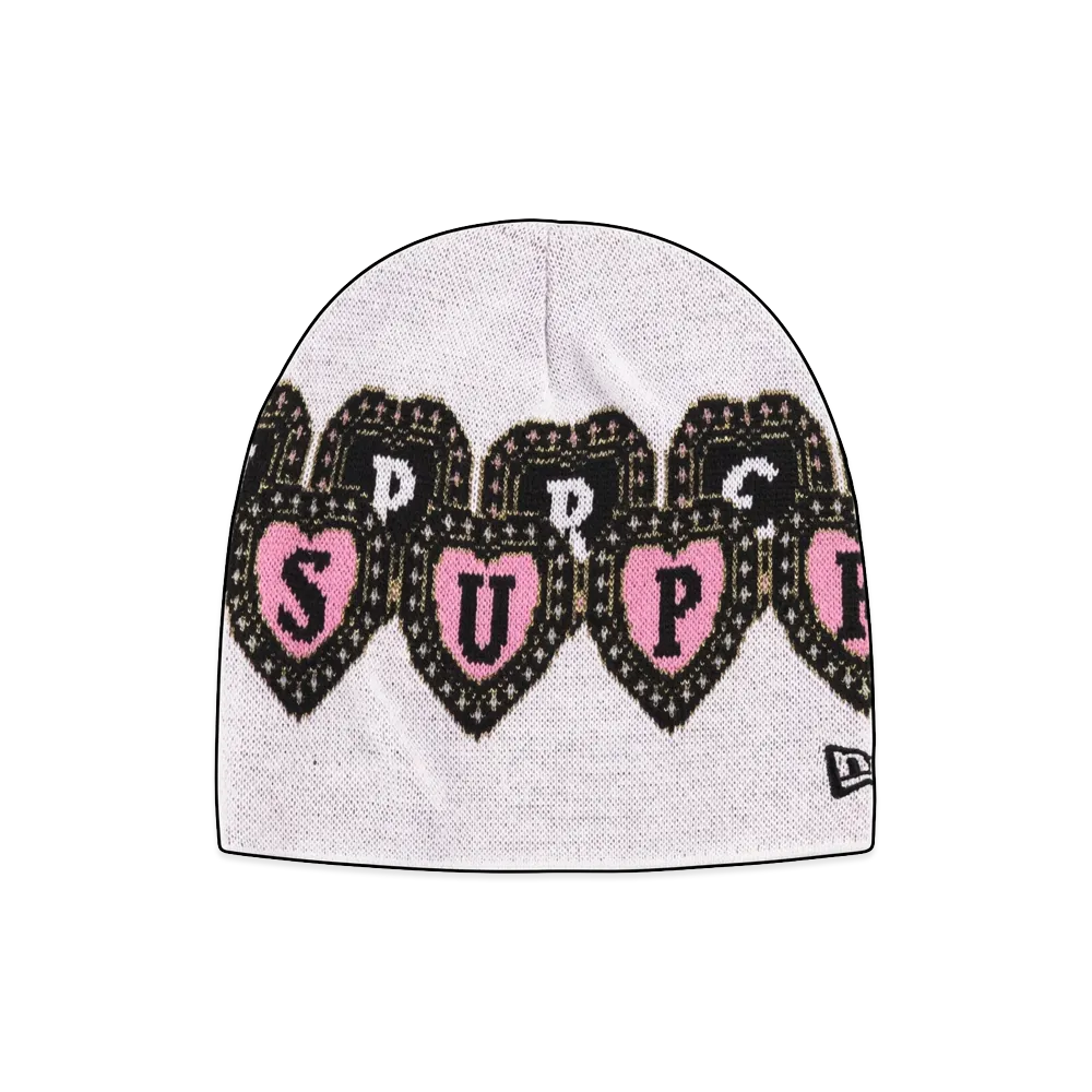 Supreme New Era Hearts Beanie "White"