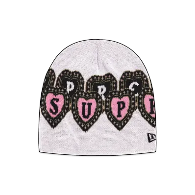 Supreme New Era Hearts Beanie "White"