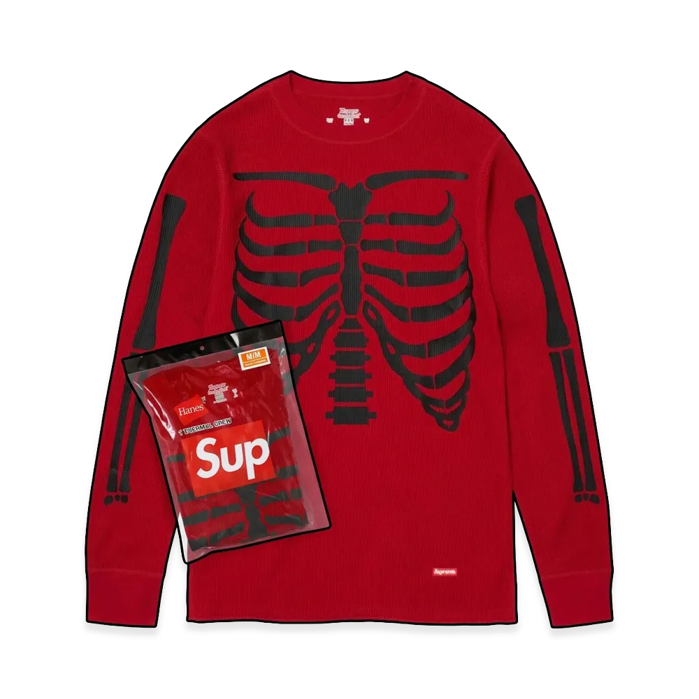 Supreme x Hanes Bones Thermal Crew (1 Pack) "Red"