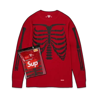 Supreme x Hanes Bones Thermal Crew (1 Pack) "Red"