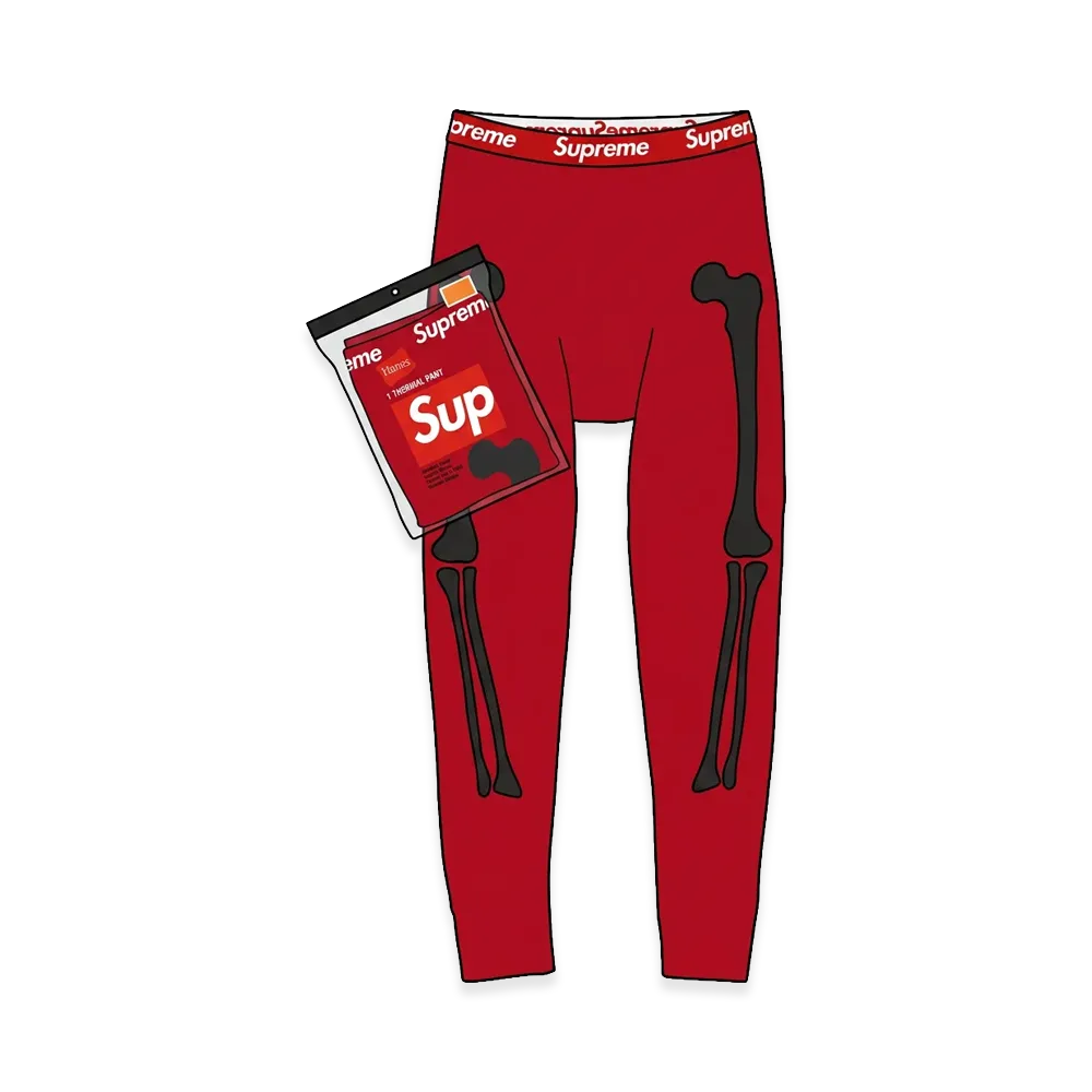 Supreme x Hanes Bones Thermal Pant (1 Pack) "Red"