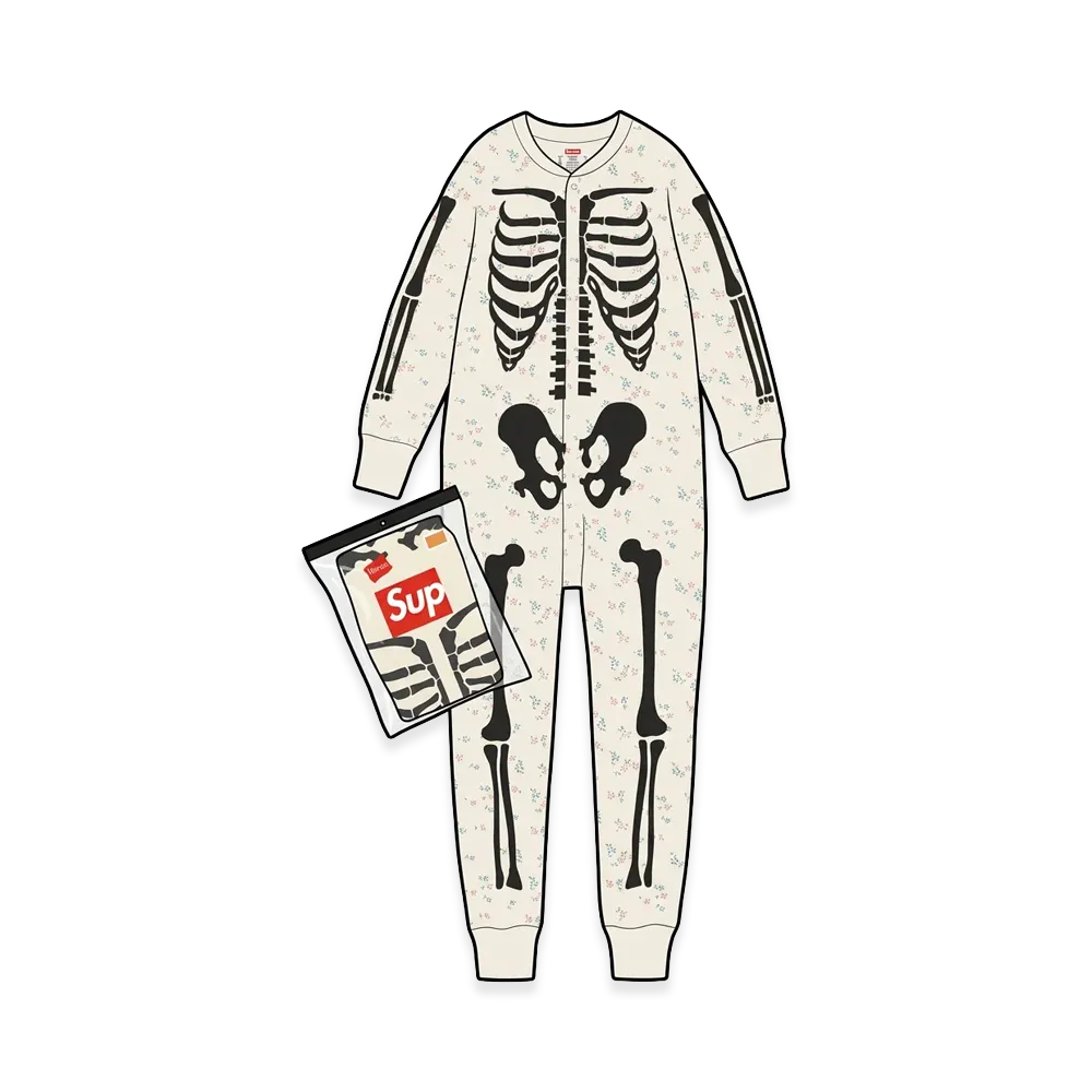 Supreme x Hanes Bones Thermal Union Suit (1 Pack) "Floral"