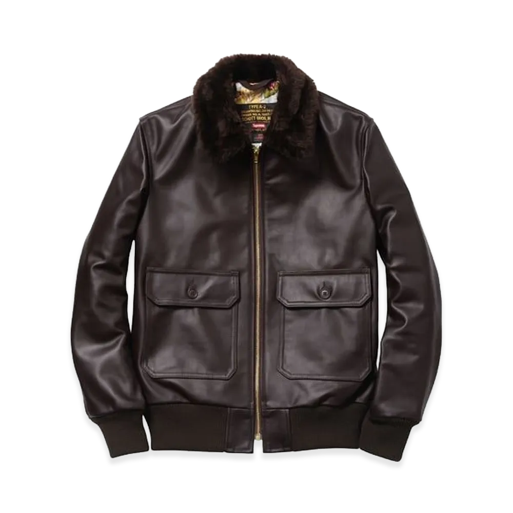 Supreme Schott Leather Flight Jacket "Brown"