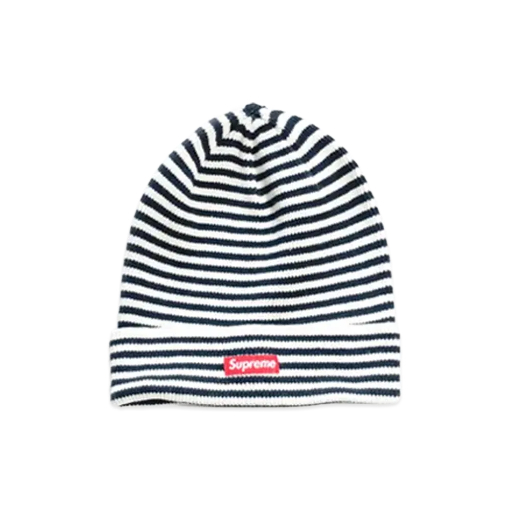 Supreme Striped Beanie "White/Black"