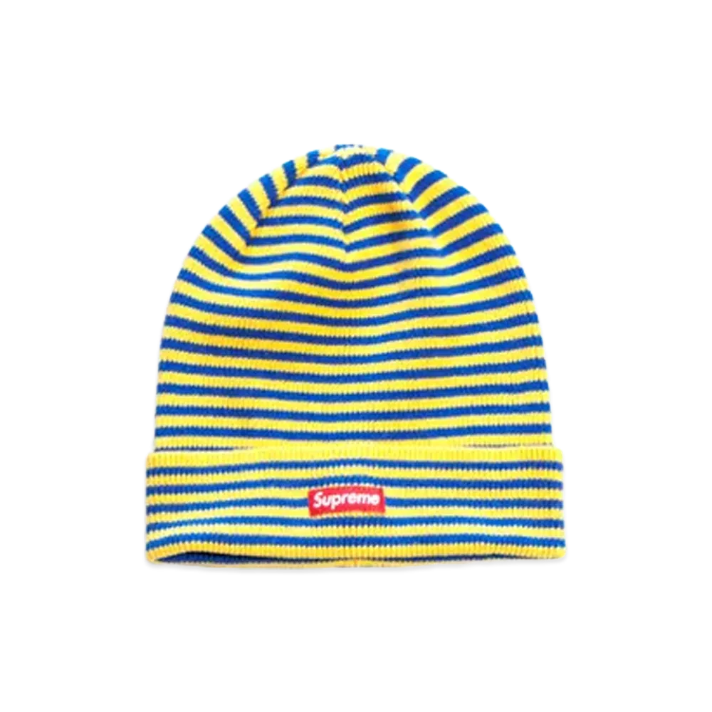 Supreme Striped Beanie "Yellow/Royal"