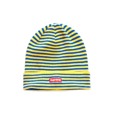 Supreme Striped Beanie "Yellow/Royal"