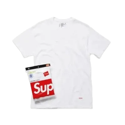Supreme Hanes Tagless T-Shirt 3-Pack (13SS) "White"