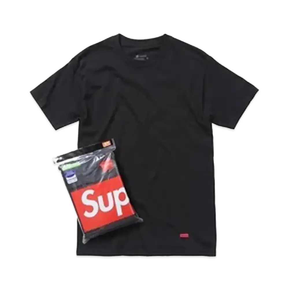 Supreme Hanes Tagless T-Shirt 3-Pack (13SS) "Black"