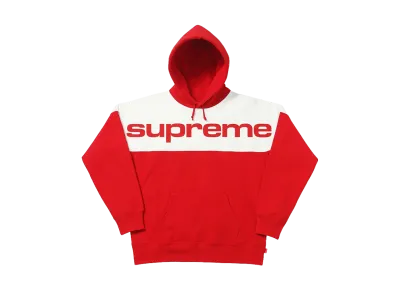 Supreme Blocked Hooded Sweatshirt "Red/White"