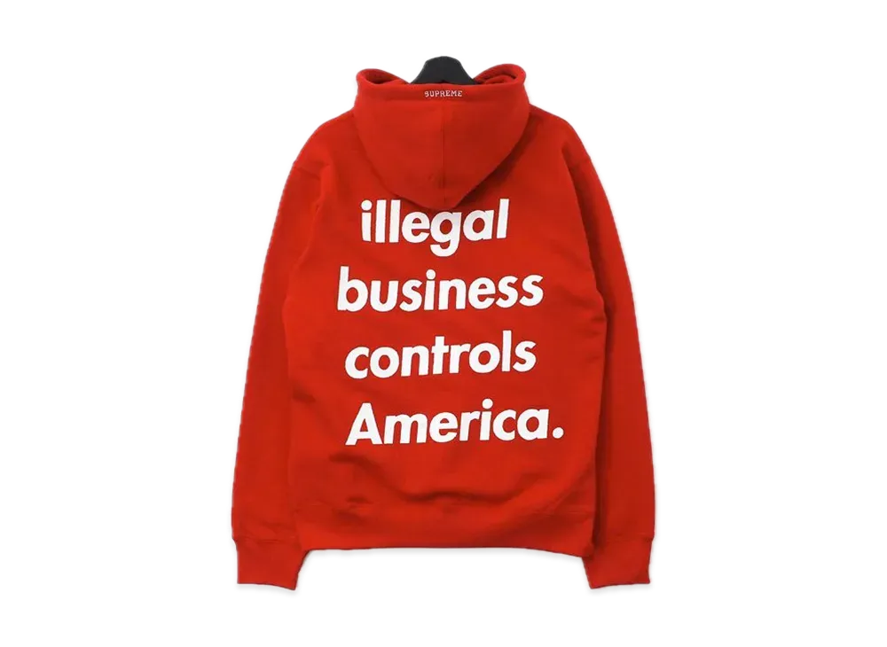 Supreme Illegal Business Hooded Sweatshirt "Red"