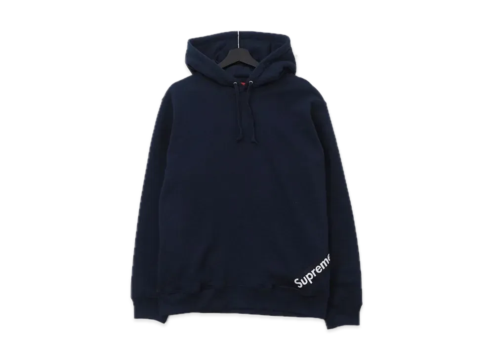 Supreme Corner Label Hooded Sweatshirt "Navy"