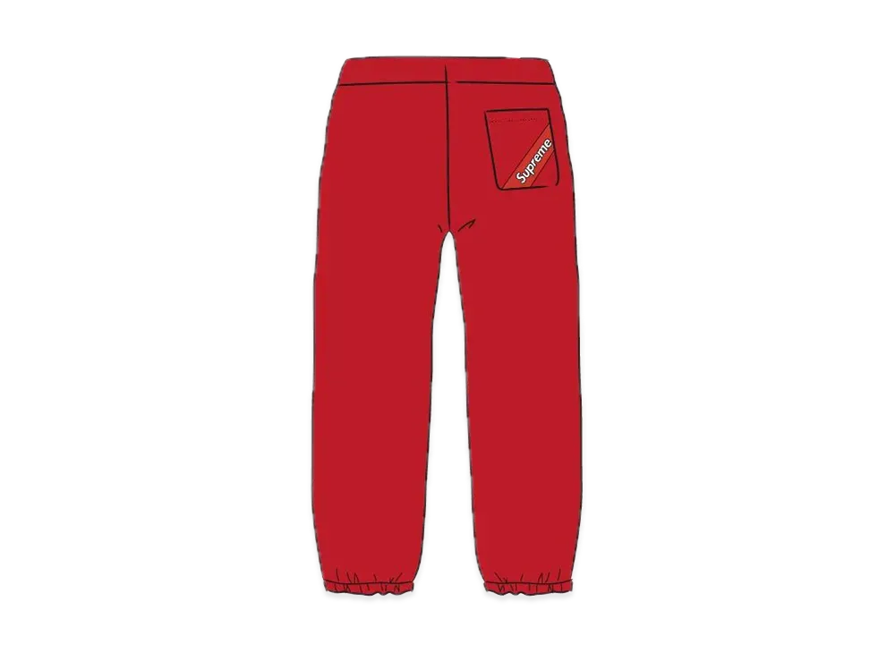 Supreme Corner Label Sweatpant "Red"