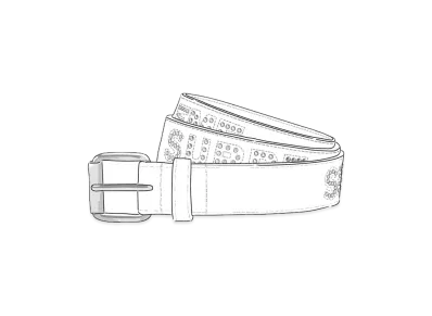 Supreme Studded Logo Belt "White"