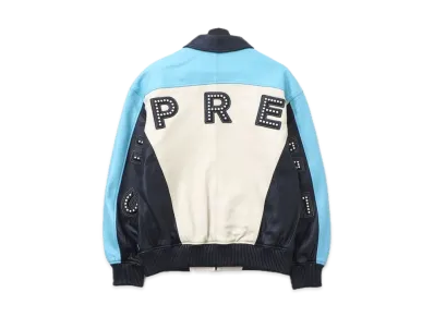 Supreme Studded Arc Logo Leather Jacket "Blue"