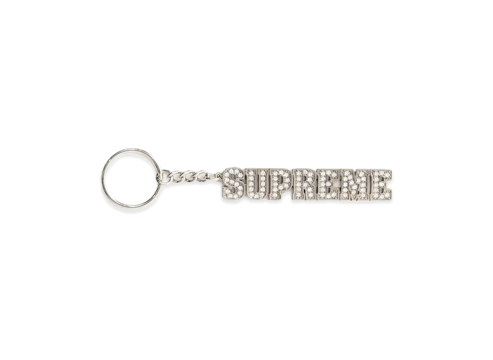 Supreme Block Logo Keychain "Silver"
