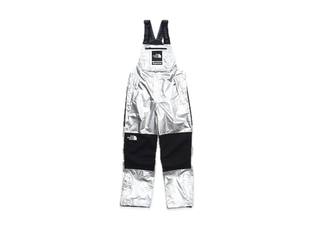 Supreme x The North Face Metallic Mountain Bib Pants "Silver"