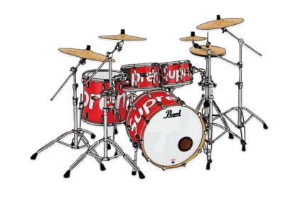 Supreme x Pearl Session Studio Select Drum Set & Zildjian Cymbals "Red"