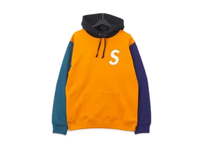 Supreme S Logo Colorblocked Hooded Sweatshirt "Orange"