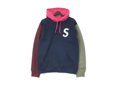 Supreme S Logo Colorblocked Hooded Sweatshirt "Navy"