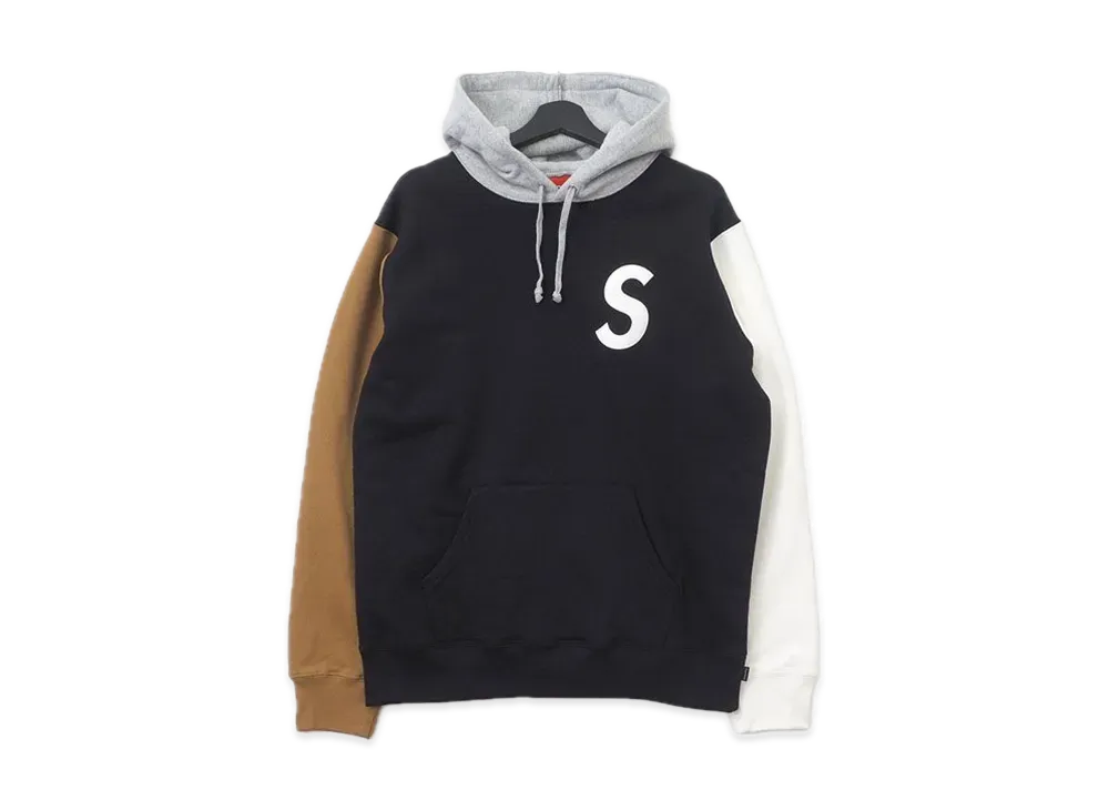 シュプリーム エス ロゴ カラーブロック スウェットシャツ "ブラック"