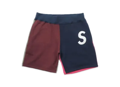 Supreme S Logo Colorblocked Sweatshort "Navy"