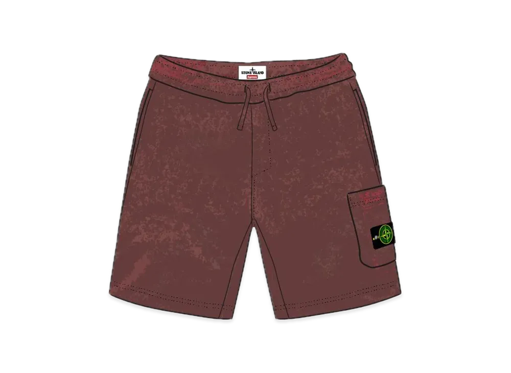 シュプリーム ストーンアイランド スウェットショート "レッド"